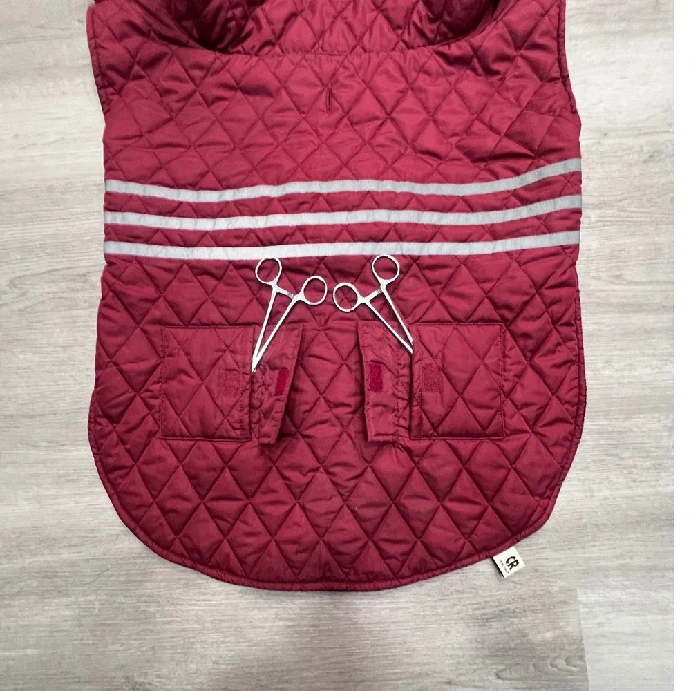 Companion Road Dog Jacket XL Burgundy Quilted Fleece‎ Lined Reflective Safety
